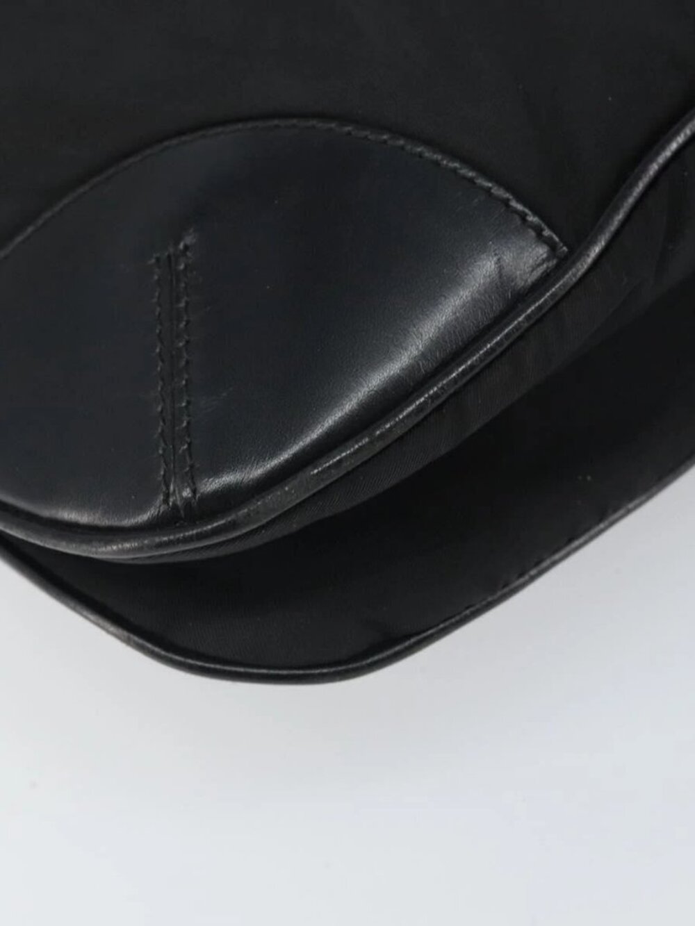PRADA Shoulder Bag Nylon Leather Black Silver Auth 169453 - Picture 4 of 16